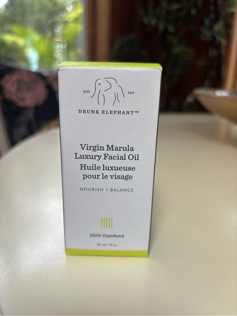 Drunk Elephant Virgin Marula Luxury Facial Oil - White & Lime Green